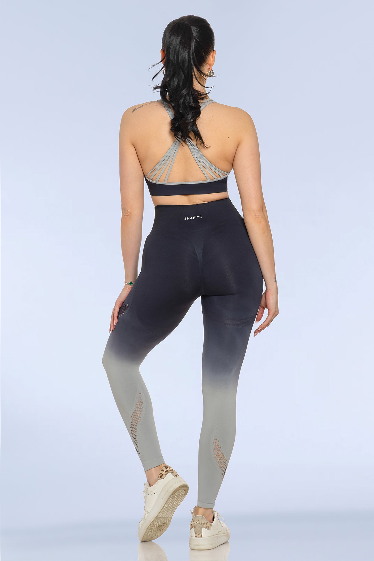 Black Seamless Gradient-Colored Activewear Set