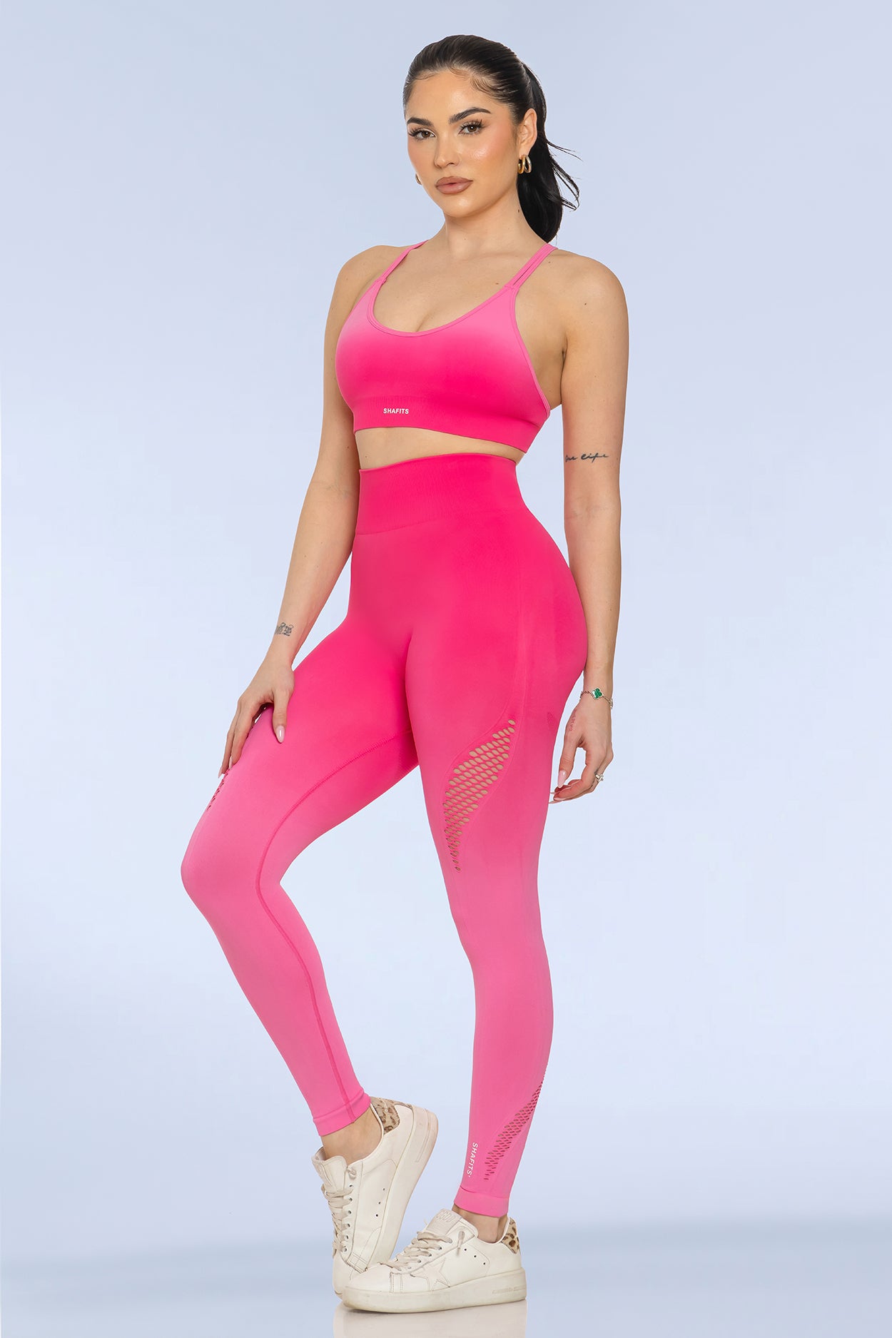 Fuchsia Seamless Gradient-Colored Activewear Set