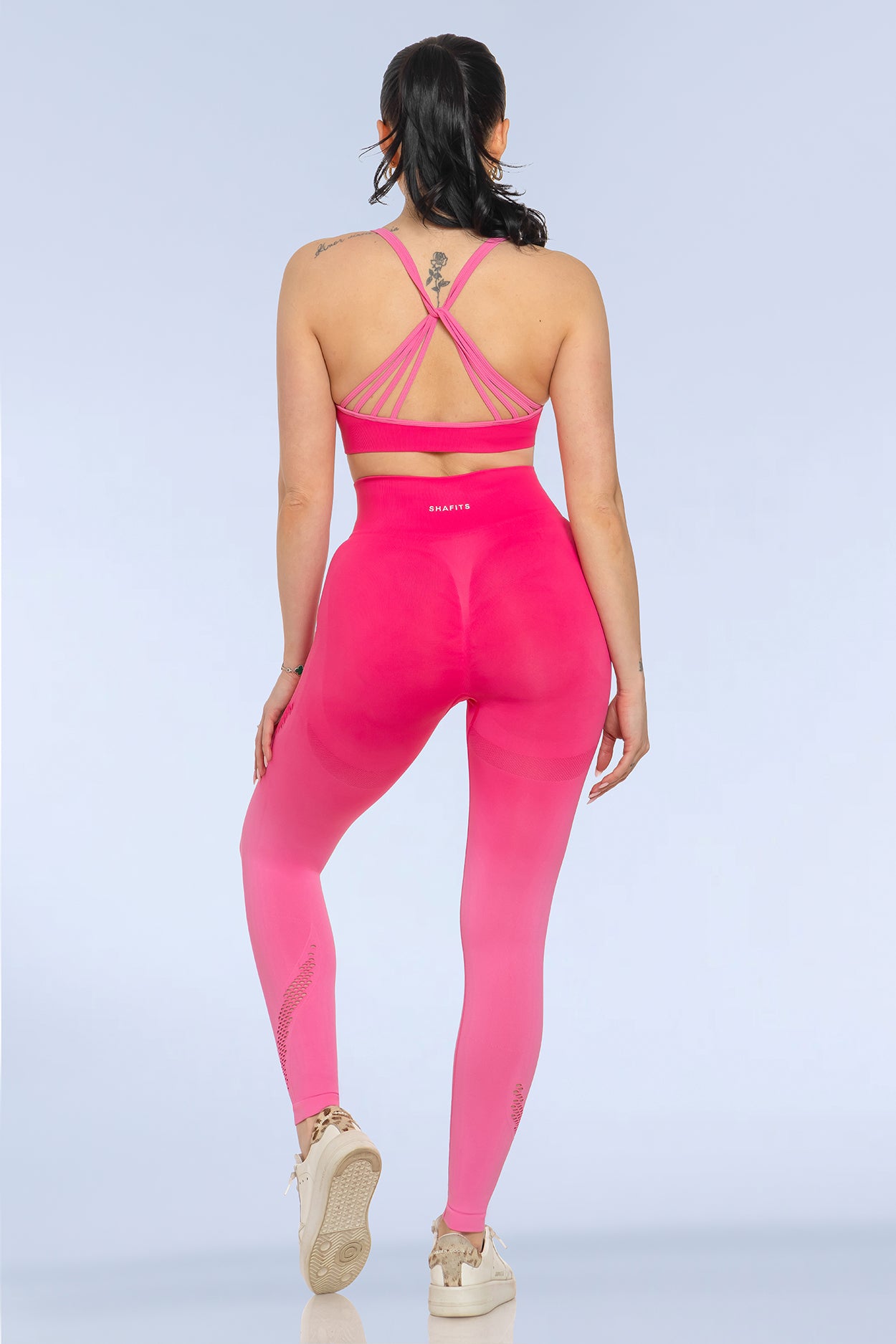Fuchsia Seamless Gradient-Colored Activewear Set